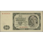 50 złotych, July 1, 1948; rarer BK series, serial number 6940...