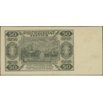 50 złotych, July 1, 1948; rarer BK series, serial number 6940...