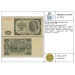 50 złotych, July 1, 1948; rarer BK series, serial number 6940...