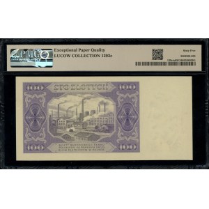 100 złotych, 1.07.1948; próba kolorystyczna (fioletowo-...