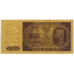 100 złotych, 1.07.1948; próba kolorystyczna (fioletowo-...