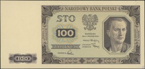 100 złotych, 1.07.1948; próba kolorystyczna sklejona z ...