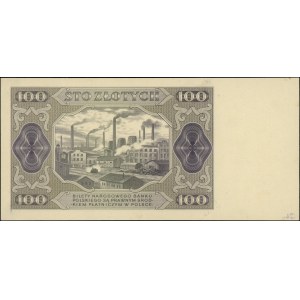 100 złotych, 1.07.1948; próba kolorystyczna sklejona z ...
