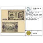 100 złotych, 1.07.1948; próba kolorystyczna sklejona z ...