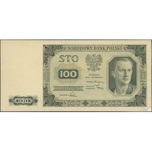 100 złotych, 1.07.1948; próba kolorystyczna sklejona z ...
