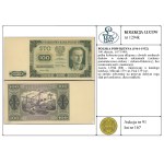 100 zlotých, 1. 7. 1948; farebná skúška zlepená z ...