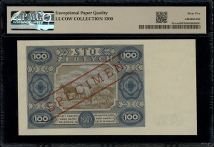 100 złotych, 1.07.1948; seria AA, numeracja 0000000, ni...