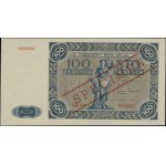 100 złotych, 1.07.1948; seria AA, numeracja 0000000, ni...