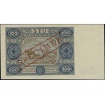 100 złotych, 1.07.1948; seria AA, numeracja 0000000, ni...
