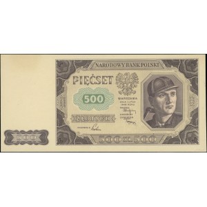 500 złotych, 1.07.1948; próba kolorystyczna sklejona z ...