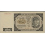 500 złotych, 1.07.1948; seria AD, numeracja 0268718; Lu...