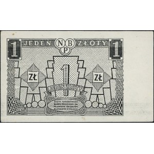 Projekt banknotu o nominale 1 złoty, 1.07.1955; seria A...