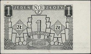 Projekt banknotu o nominale 1 złoty, 1.07.1955; seria A...