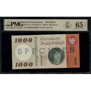 1.000 złotych, 29.10.1965; seria G, numeracja 0000000, ...