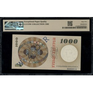 1.000 złotych, 29.10.1965; seria G, numeracja 0000000, ...