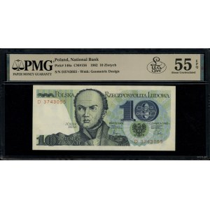 10 złotych, 1.06.1982; seria D, numeracja 3743055; Luco...