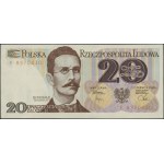 20 zlotych, June 1, 1982; Series F, serial number 8370430; Luco...
