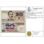 20 zlotych, June 1, 1982; Series F, serial number 8370430; Luco...
