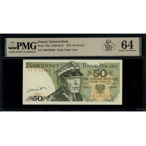 50 złotych, 9.05.1975; seria AR, numeracja 0750380, z o...