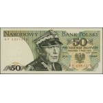 50 złotych, 9.05.1975; rzadka seria AP, numeracja 65512...
