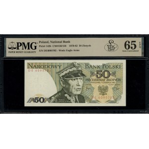 50 złotych, 1.06.1982; rzadsza seria DE, numeracja 6095...