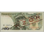50 złotych, 1.06.1986; seria EG, numeracja 0000000, z c...