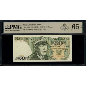 50 złotych, 1.12.1988; seria GE, numeracja 1566620; Luc...