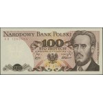 100 złotych, 15.01.1975; rzadsza seria AB, numeracja 12...