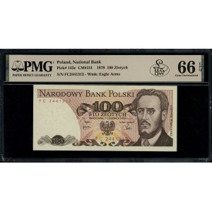 100 zlotych, June 1, 1979; rare FC series, number 2441...
