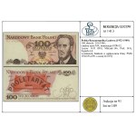 100 złotych, 1.06.1986; rzadsza seria MA, numeracja 692...