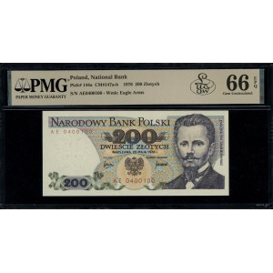 200 złotych, 25.05.1976; rzadsza seria AE, numeracja 04...