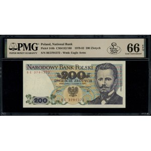 200 zlotych, June 1, 1979; rare BE series, number 3791...