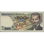 200 złotych, 1.06.1982; seria BW, numeracja 0000085, z ...