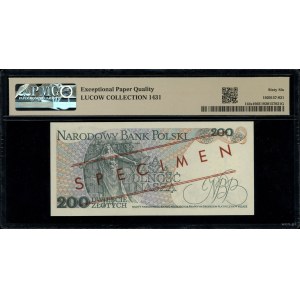 200 zloty, 1° giugno 1986; serie CR, numerazione 0000000, con ...