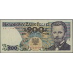 200 złotych, 1.12.1988; seria EB, numeracja 0199946; Lu...