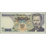 200 złotych, 1.12.1988; seria EK, numeracja 0154324; Lu...