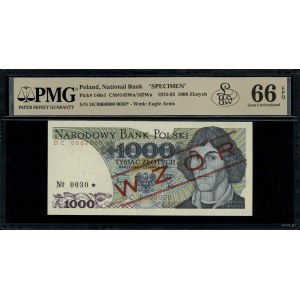 1.000 złotych, 1.06.1982; seria DC, numeracja 0000000, ...