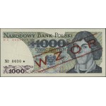 1.000 złotych, 1.06.1982; seria DC, numeracja 0000000, ...