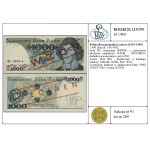 1.000 Złoty, 1. Juni 1982; Serie DC, Nummerierung 0000000, ...