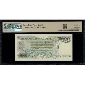 5,000 zlotys, June 1, 1982; Series A, serial number 0800150; L...