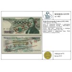 5.000 złotych, 1.06.1986; seria AY, numeracja 0000000, ...