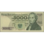 5.000 złotych, 1.12.1988; seria CP, numeracja 3377770; ...