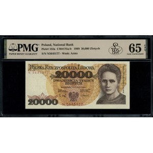 20.000 złotych, 1.02.1989; rzadka seria N, numeracja 56...