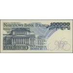 100.000 złotych, 1.02.1990; bardzo rzadka seria F, nume...