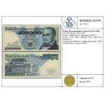 100,000 zlotys, February 1, 1990; very rare F series, serial no...