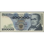 100.000 złotych, 1.02.1990; ekstremalnie rzadka seria C...