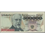 500.000 złotych, 16.11.1993; rzadka seria S, numeracja ...