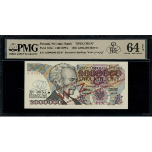 2.000.000 złotych, 14.08.1992; seria A, numeracja 00000...