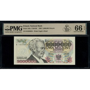 2.000.000 złotych, 16.11.1993; seria B, numeracja 10389...