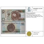 10 zlotych, March 25, 1994; London AD series, serial number 1...